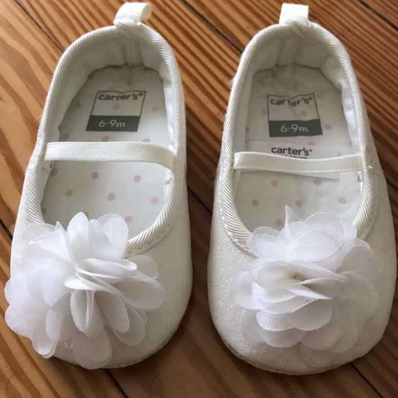 Carter's Other - Baby girl white sparkle ballet slipper